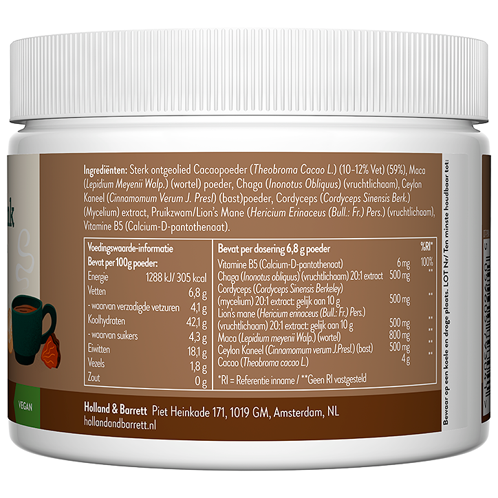 Holland & Barrett Mushroom Cacao Poeder Drink - 102g image 2