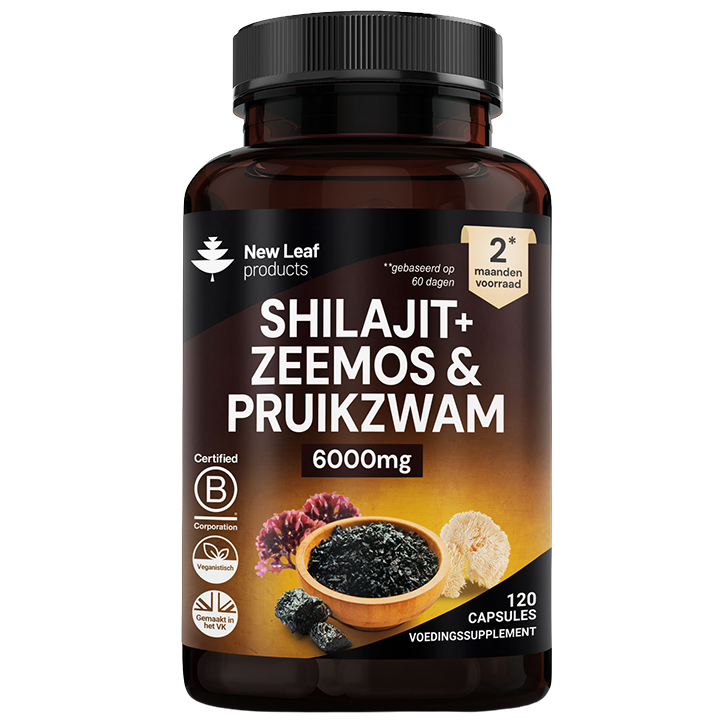 New Leaf Products Shilajit + Zeemos & Pruikzwam - 120 capsules