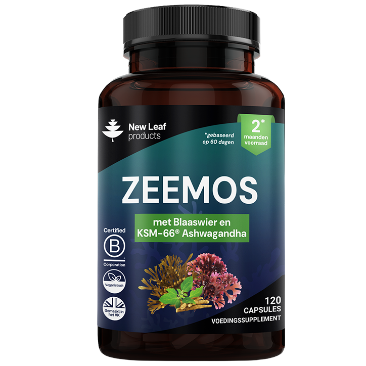 New Leaf Products Zeemos met Blaaswier en KSM-66®️ Ashwagandha - 120 capsules