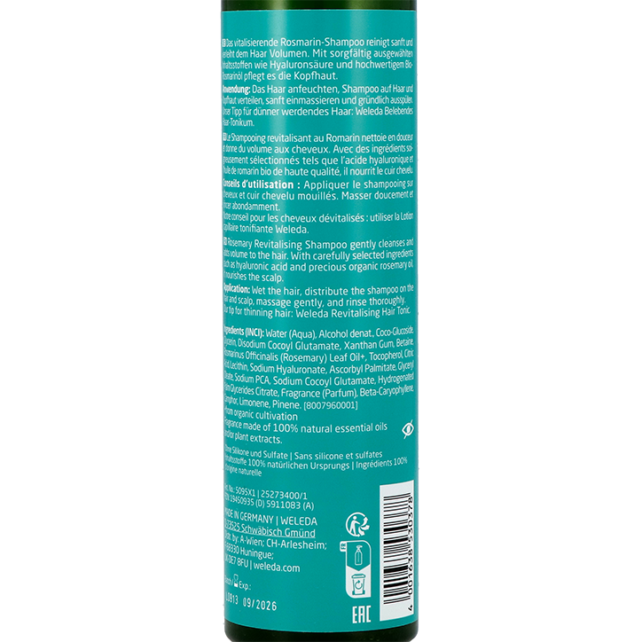 Weleda Rozemarijn Revitaliserende Shampoo - 200ml image 2