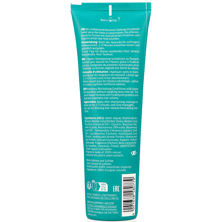 Weleda Rozemarijn Revitaliserende Conditioner - 200ml image 2