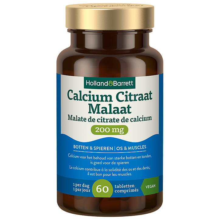 Holland & Barrett Calcium Citraat Malaat 200 mg - 60 tabletten