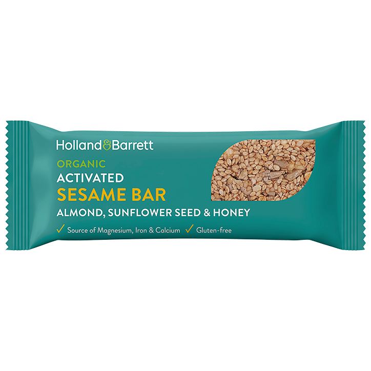 Holland & Barrett Organic Activated Sesame Bar Almond, Sunflower Seed & Honey - 40g