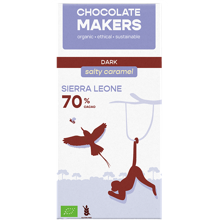 Glutenvrij | Chocolatemakers Sierra Leone Puur 70% Salty Caramel - 80g