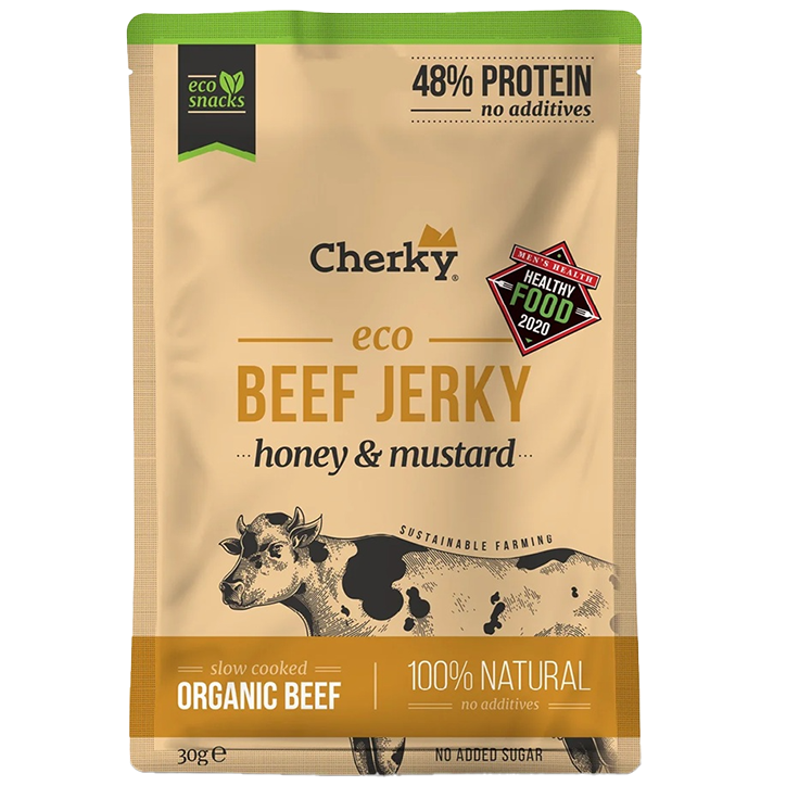 2e product 50% korting | Glutenvrij | Cherky Beef Jerky Honey & Mustard – 30g
