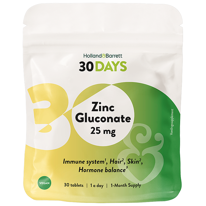 Holland & Barrett 30DAYS Zink Gluconaat 25 mg - 30 tabletten