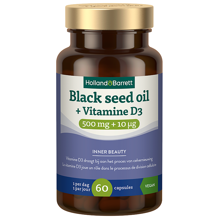 Holland & Barrett Black Seed Oil + Vitamine D3 - 60 capsules