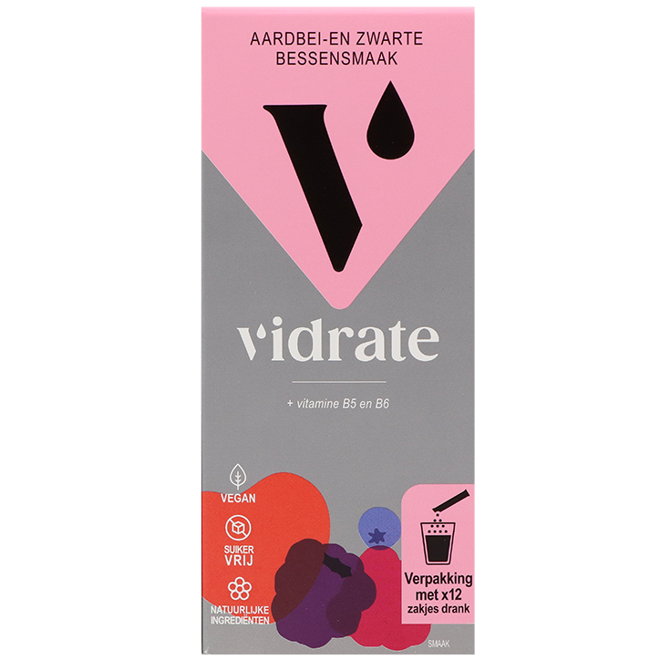 ViDrate Aardbei- en Zwarte Bessensmaak - 12 sachets