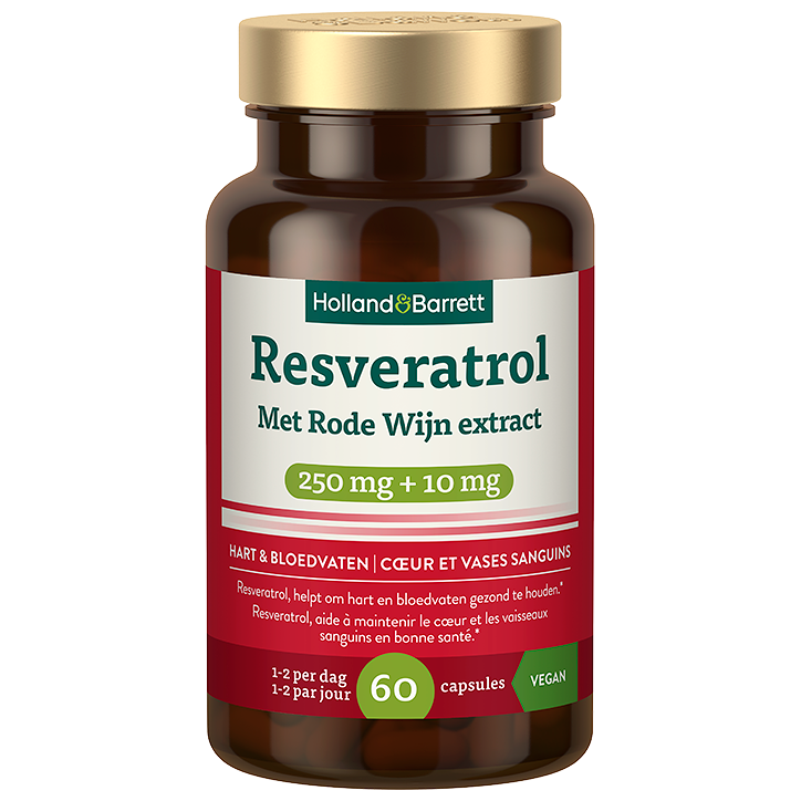Holland & Barrett Resveratrol 250mg met Rode Wijn-Extract 10mg - 60 capsules