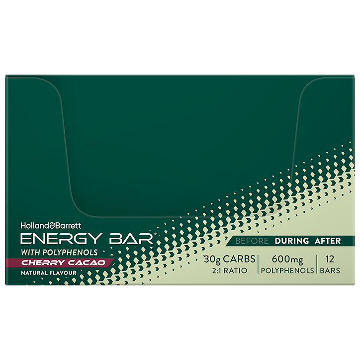 1+1 gratis | Holland & Barrett Energy Bar Cherry Cacao Box - 12 x 48 g