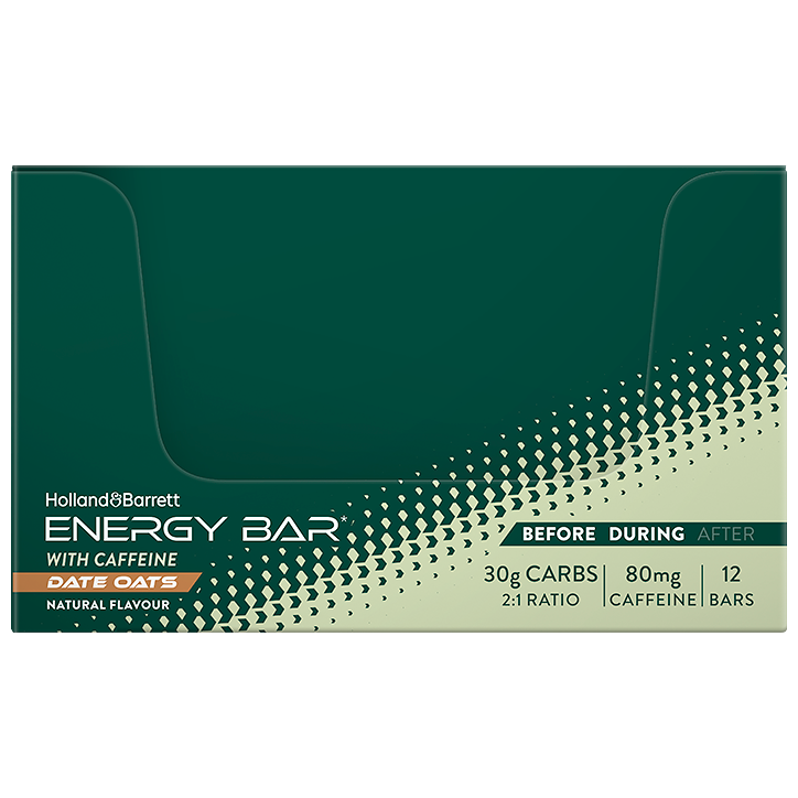 1+1 gratis | Holland & Barrett Energy Bar Caffeine Date Oats Box - 12 x 48g