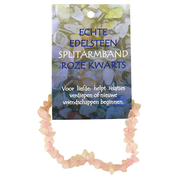 Steengoed Splitkralen Armband Roze Kwarts image 1