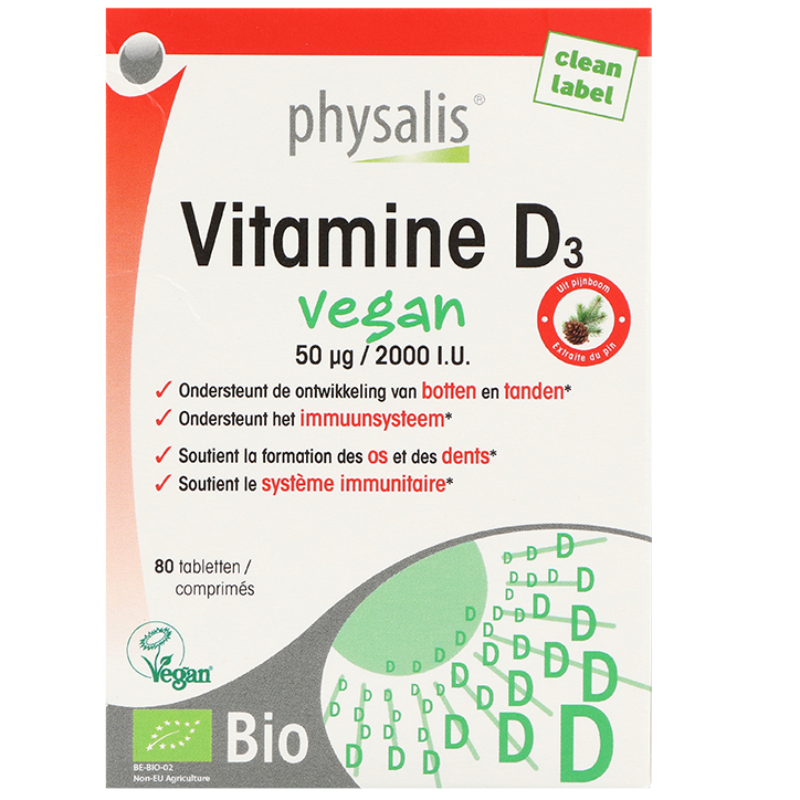 Physalis Vitamine D3 Vegan Bio - 80 tabletten