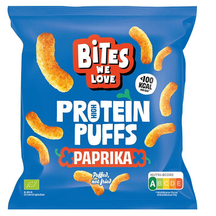 2e product 50% korting | BitesWeLove Paprika Protein Puffs - 25g