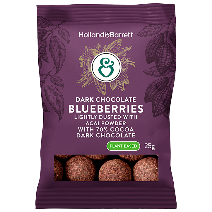 Vaste lage prijs | Holland & Barrett Dark Chocolate Blueberries - 25g