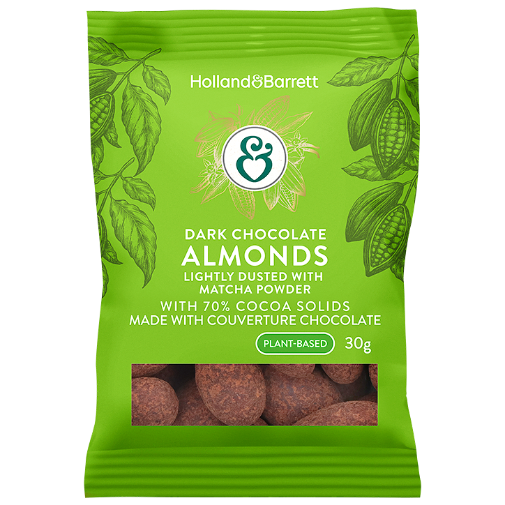 Holland & Barrett Dark Chocolate Matcha Almonds - 30g
