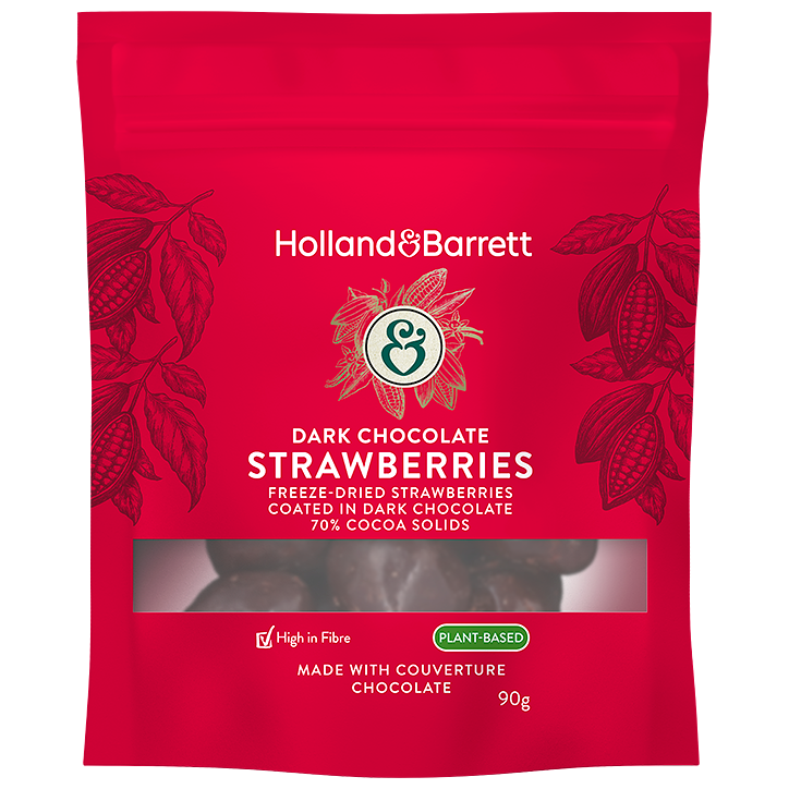 Holland & Barrett Dark Chocolate Strawberries - 90g
