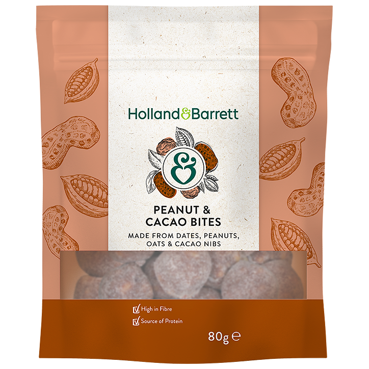 Holland & Barrett Peanut & Cacao Bites - 80g