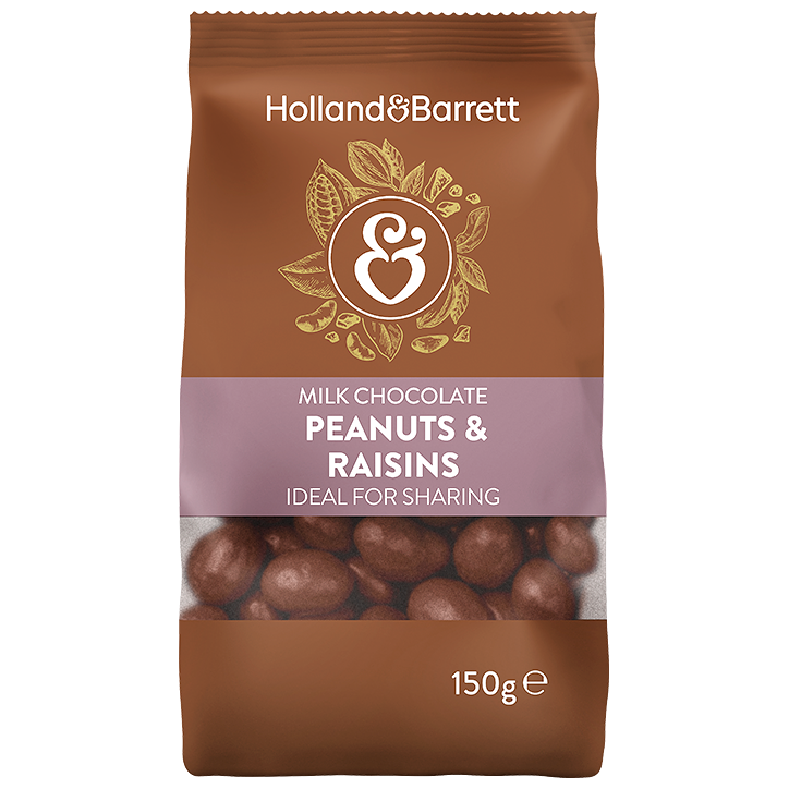 Holland & Barrett Milk Chocolate Peanuts & Raisins - 150g
