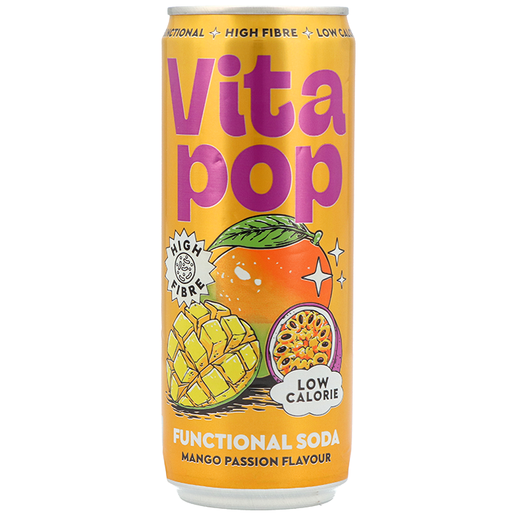 2e product 50% korting | Vita Pop Mango Passionfruit Soda - 330ml