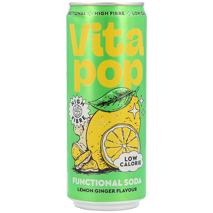 2e product 50% korting | Vita Pop Lemon & Ginger Soda - 330ml