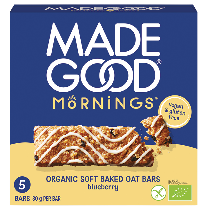 MadeGood Mornings Blueberry Oat Bars - 5x30g