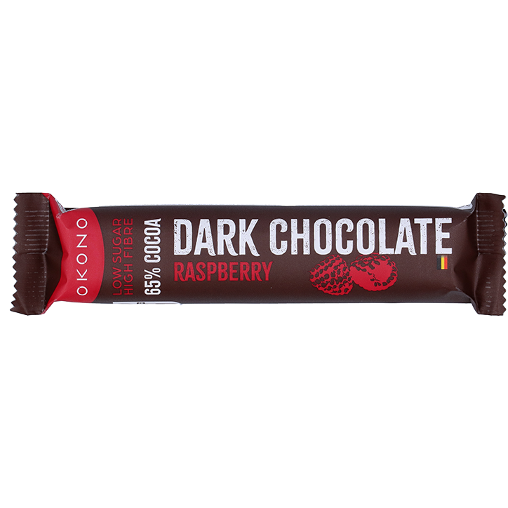 2e product 50% korting | Vegan | Okono Dark Chocolate Raspberry - 35g