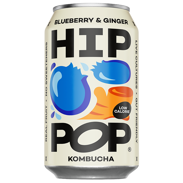 2e product 50% korting | Hip Pop Kombucha Blueberry & Ginger Drink - 330ml
