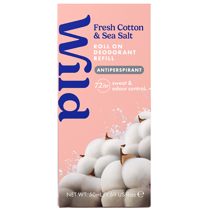2e product 50% korting | Wild Deodorant Roller Fresh Cotton & Sea Salt Navulling - 50ml