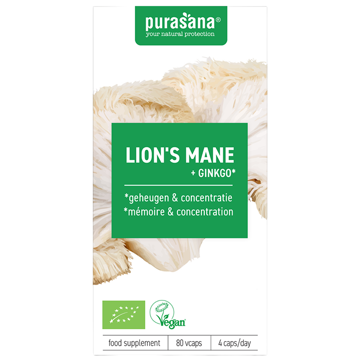 Purasana Lion's Mane + Ginkgo Bio - 80 capsules