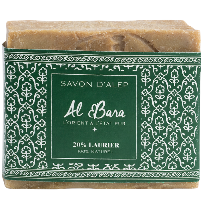 Al Bara Syrische Aleppozeep Olijf + 20% Laurierbesolie - 200g