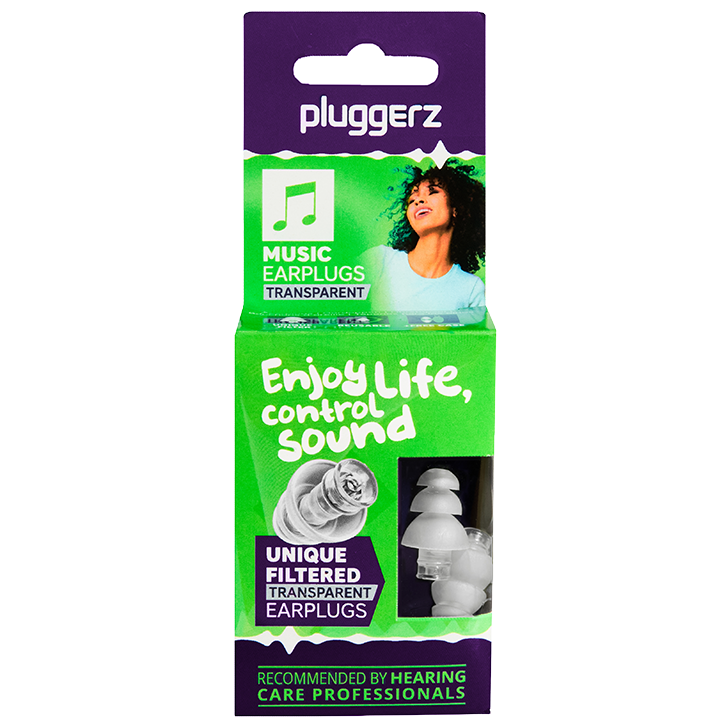 Pluggerz Transparent Music Earplugs – 1 set
