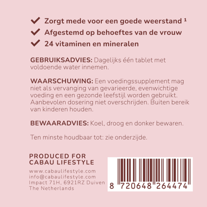 Cabau Women+ Multi Vitamins - 60 tabletten image 4