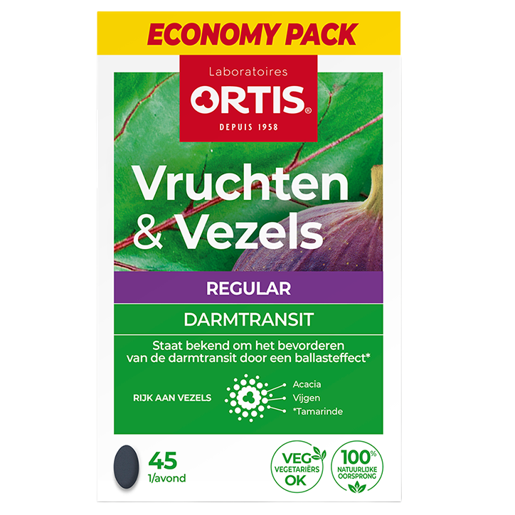 Ortis Vruchten & Vezels Regular Ecopack - 45 tabletten