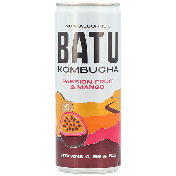 2e product 50% korting | BATU Kombucha Passion Fruit & Mango - 250ml
