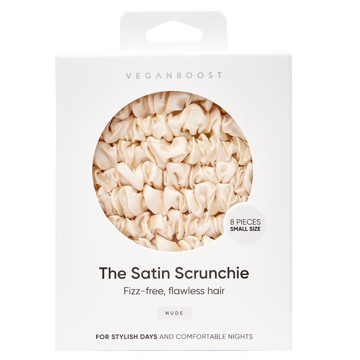 VeganBoost Satin Scrunchies Nude - 8 stuks