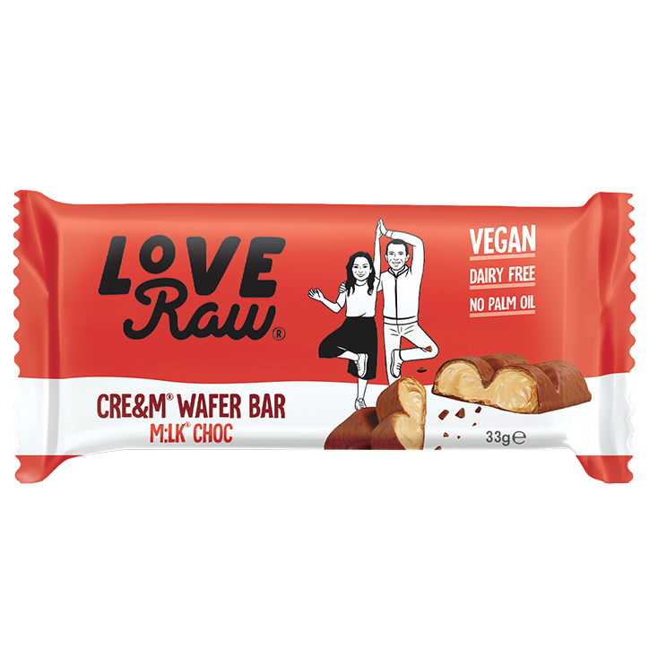 Love Raw Cream Wafer Bar Milk Choc - 33g