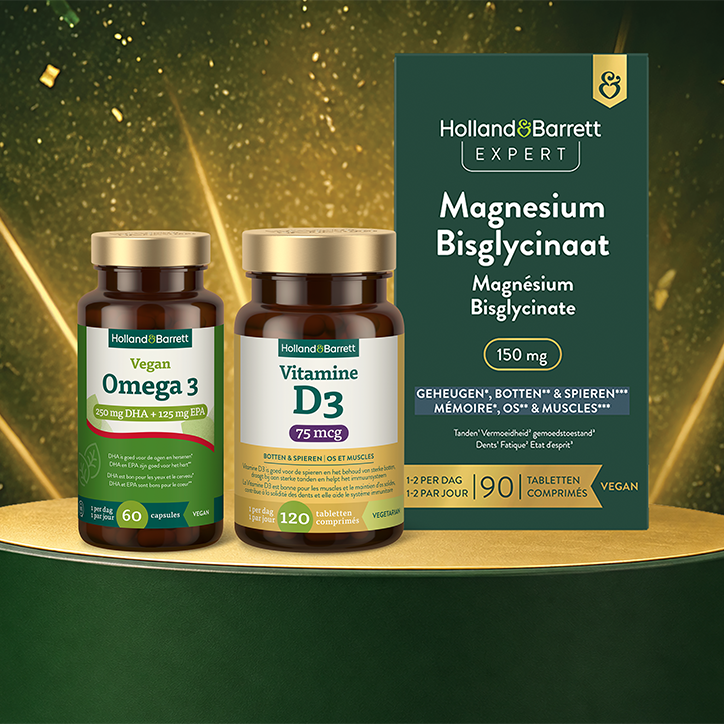 Holland & Barrett Vegan Daily Essentials Bundel - Omega 3, Magnesium & Vitamine D3