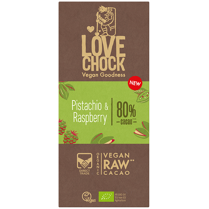 Lovechock Pistachio & Raspberry 80% Cacao - 70g