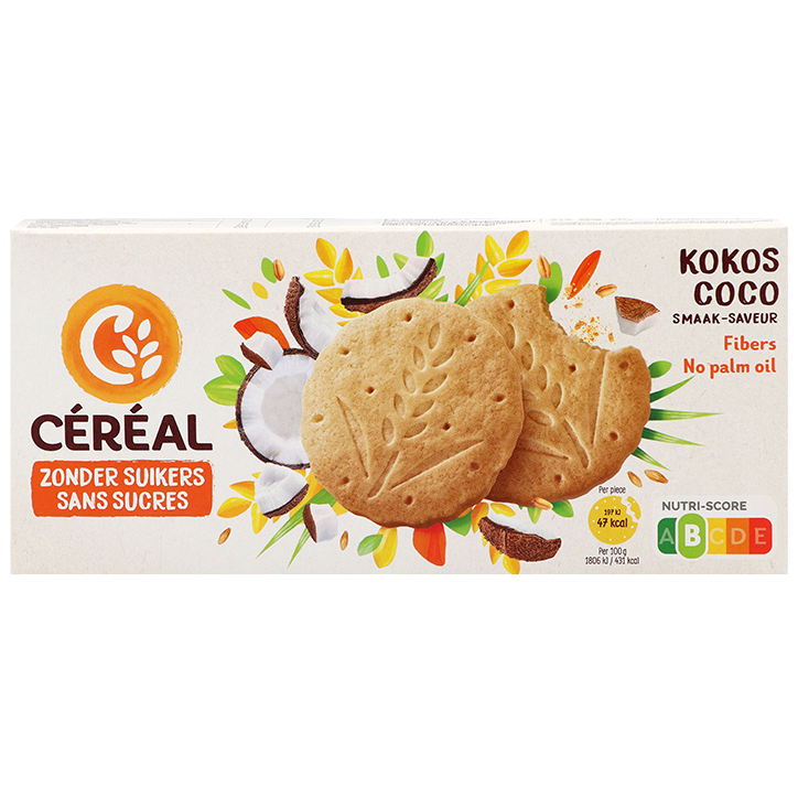 Céréal Kokos Koekjes Zonder Suiker - 132g