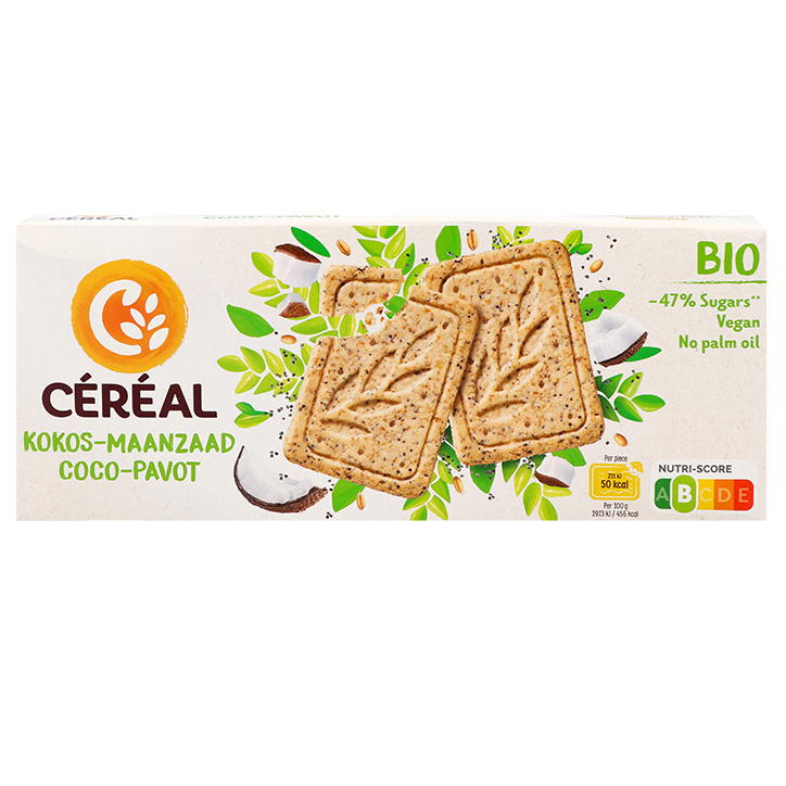 Céréal Kokos & Maanzaad Koekjes - 132g