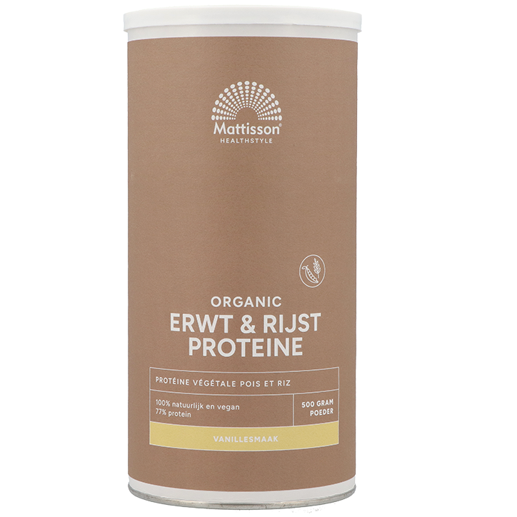 Mattisson Organic Vegan Protein Erwten & Rijst Vanille - 500g