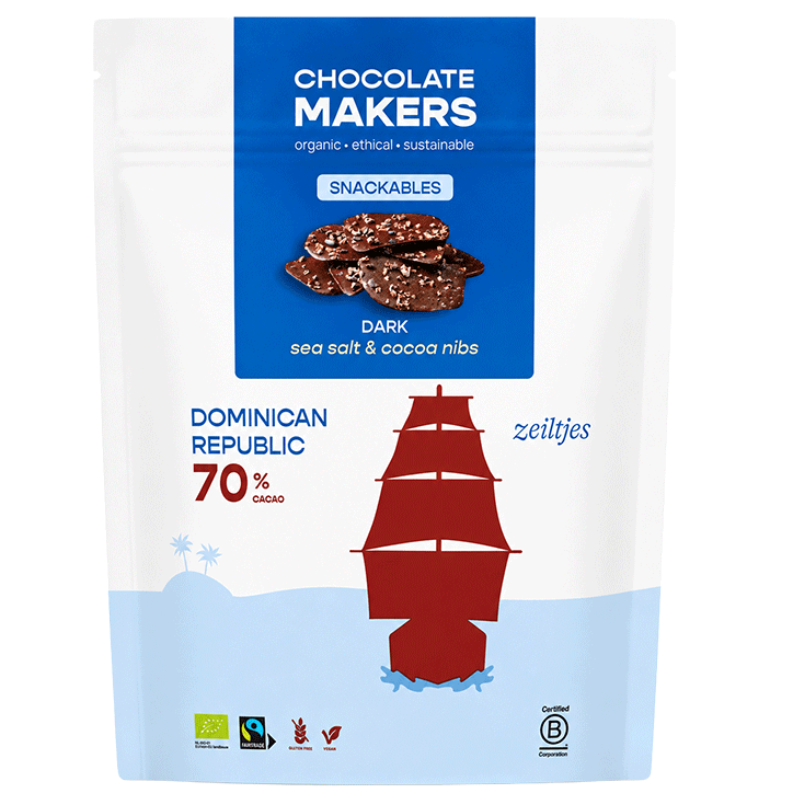 Chocolatemakers Zeiltjes Puur Zeezout & Cocoa Nibs - 100g