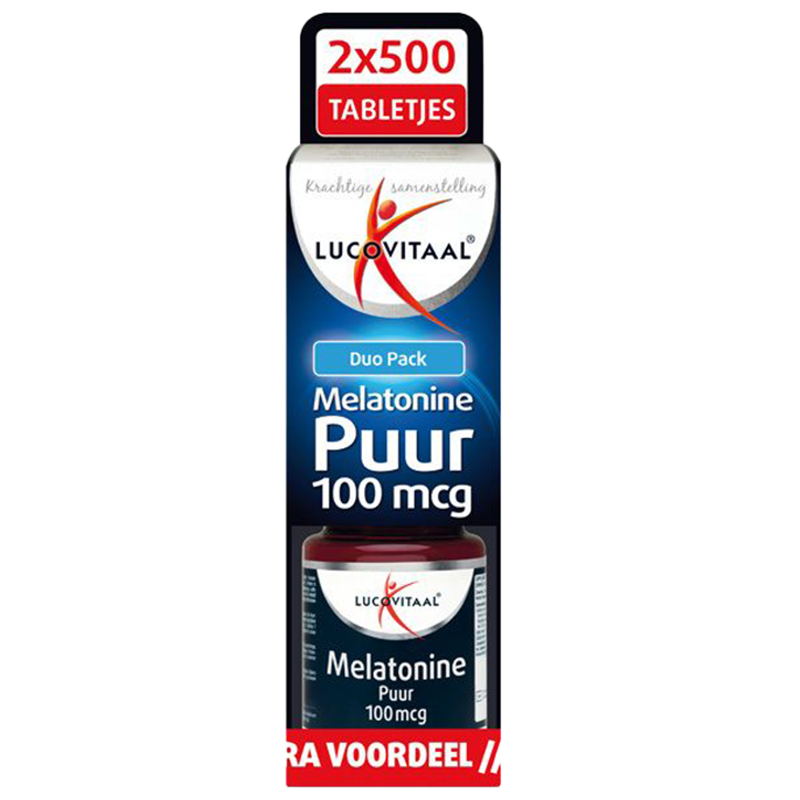 Lucovitaal Melatonine Puur Duo Pack, 100mcg (1000 Tabletten) - 1000 stuks