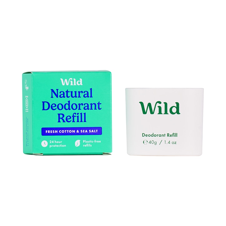 WILD Fresh Cotton & Sea Salt Natural, Refilable Deodorant 40g