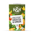 Image 1 for Organic Green Tea with Ginger 20 Tea Bags