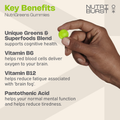Image 2 for Nutri Greens with Vitamin B, D & Turmeric 60 Gummies