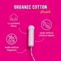 Image 2 for Organic Cotton Applicator Tampon Combo Pack (8 regular + 6 super tampons)
