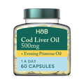 Image 1 for Pure Cod Liver Oil with Evening Primrose Oil 500mg 60 Capsules