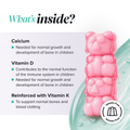 Image 5 for Kids Calcium, Vitamin D & K2 Strawberry Milkshake Flavour 30 Gummies